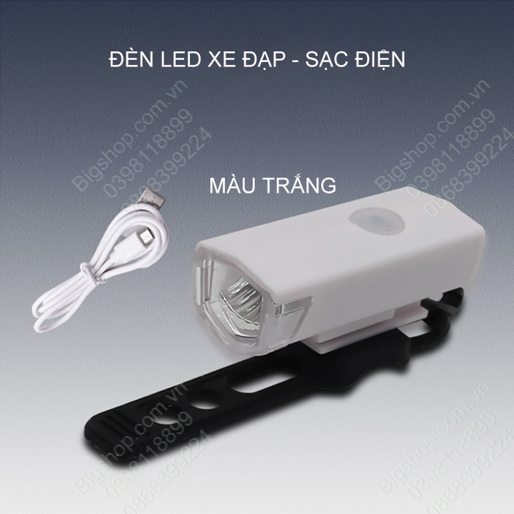 Đèn led gắn ghi đông xe đạp LED2255 chiếu sáng phía trước sử dụng pin sạc gắn sẵn bên trong