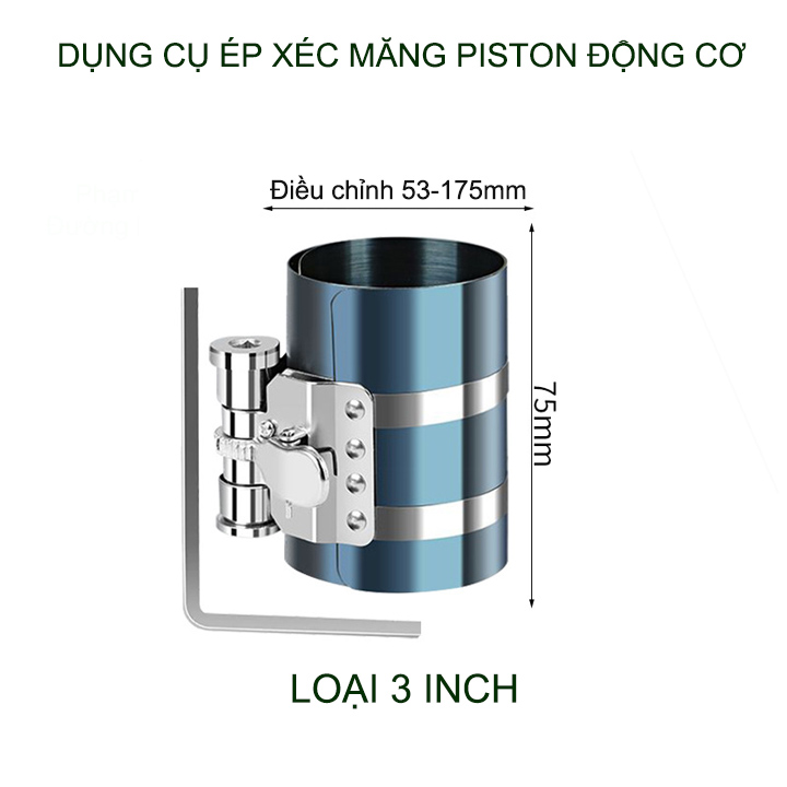 Dụng cụ ép xéc măng piston để lắp vào động cơ (loại 3-4 inch tùy chọn)