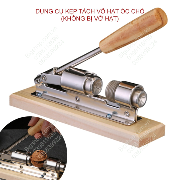 Dụng cụ kẹp tách vỏ óc chó, dạt dẻ, mắc cao bằng tay không bị vỡ hạt