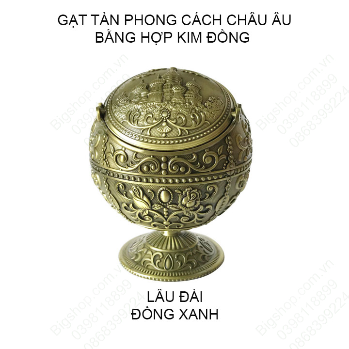 Gạt tàn phong cách Châu Âu bằng hợp kim đồng nhiều họa tiết