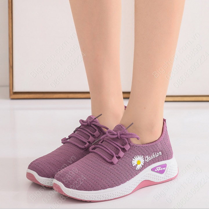 Giày thể thao nữ nhẹ, mềm và thoáng khí được làm từ sợi tổng hợp