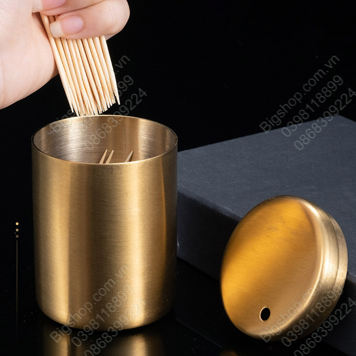 Hộp để tăm tre bằng inox không gỉ, có nhiều màu cho khách lựa chọn