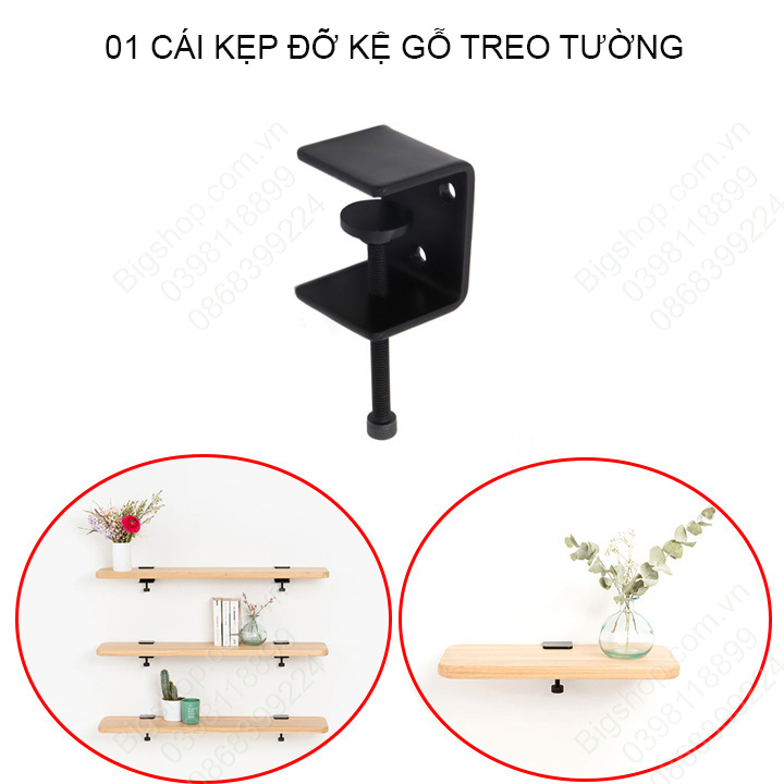 01 Pát đỡ kệ gỗ treo tường, làm bằng thép sơn tĩnh điện dày dặn