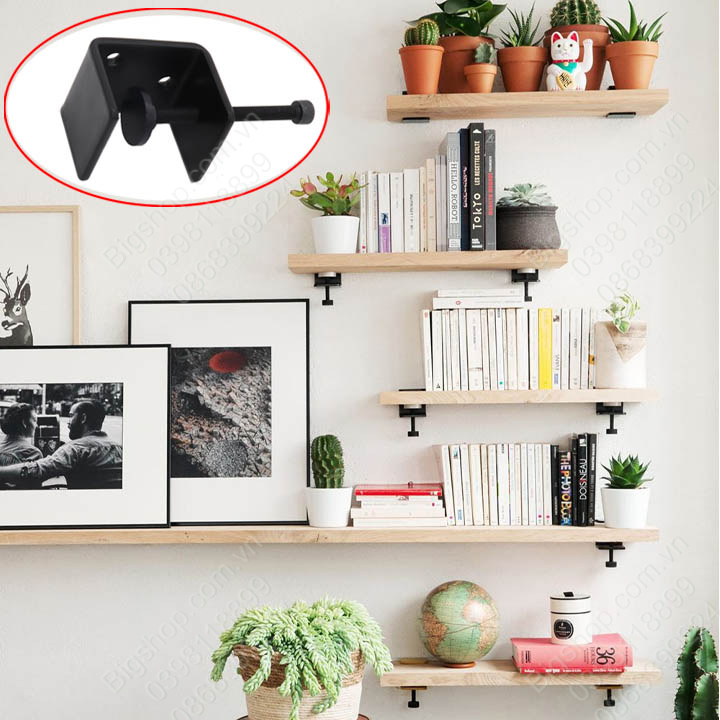 01 Pát đỡ kệ gỗ treo tường, làm bằng thép sơn tĩnh điện dày dặn