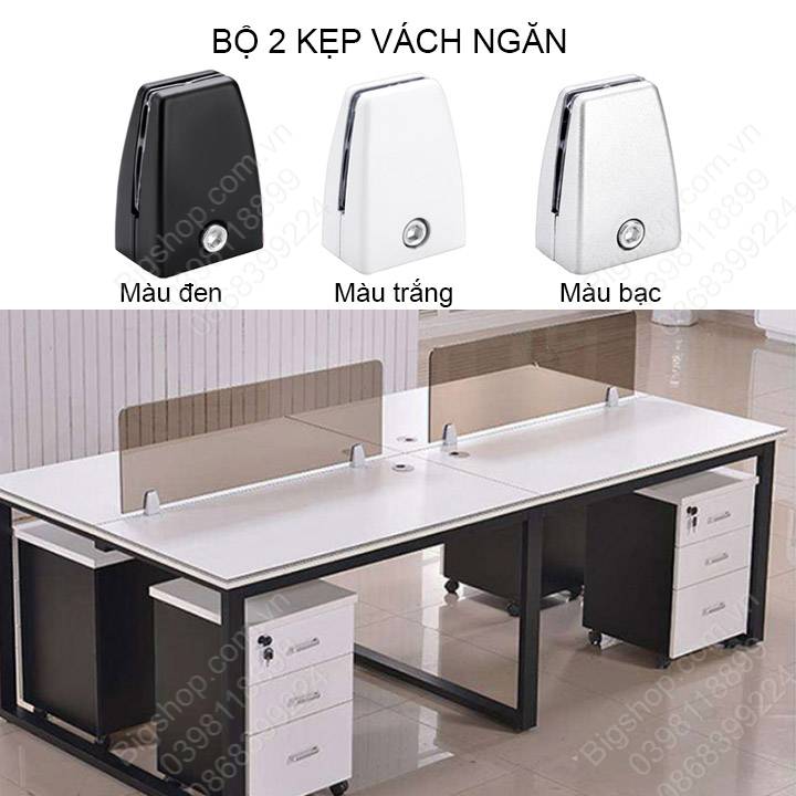Bộ 2 kẹp vách ngăn K1 bằng hợp kim nhôm hoặc nhựa tùy chọn
