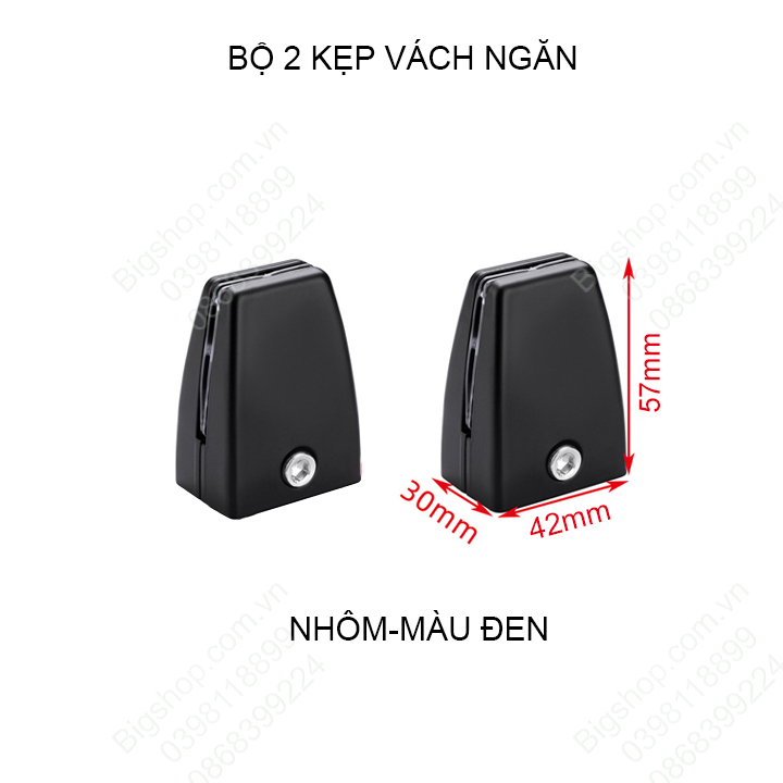 Bộ 2 kẹp vách ngăn K1 bằng hợp kim nhôm hoặc nhựa tùy chọn