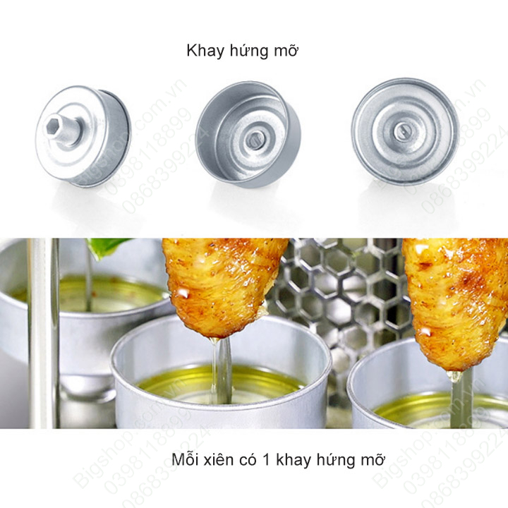 Máy nướng thịt xiên đứng bằng điện-loại 6 xiên inox 304