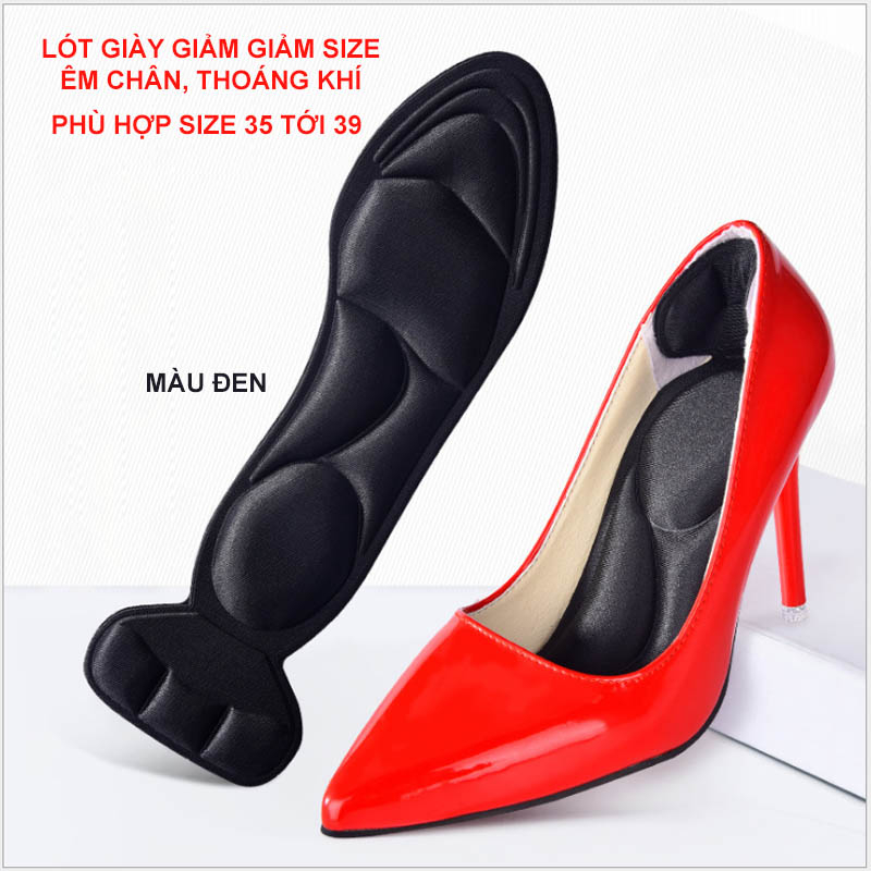 Lót giày cao gót loại tốt giúp giảm Size, chống đau gót, trầy xước gót chân, đi êm và thoáng khí