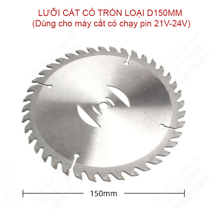 (Phụ kiện máy cắt cỏ chạy pin) Lưỡi cắt cỏ thép loại tròn D100-D150mm hoặc lưỡi cắt thép dài 147mm hoặc lưỡi cắt cỏ nhựa tùy chọn