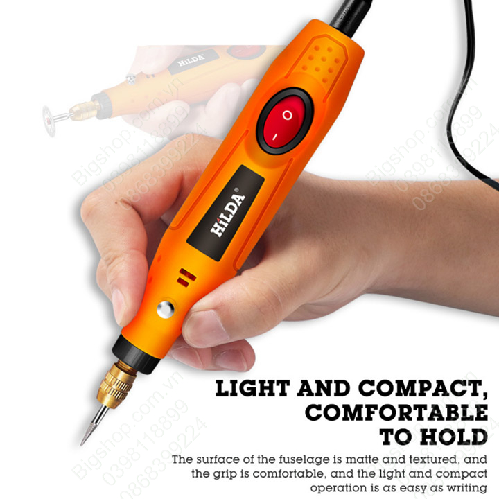 Máy mài, đánh bóng mini cầm thay chạy điện 220V/12VDC (loại tốt) kèm bộ phụ kiện đầu mài, đánh bóng