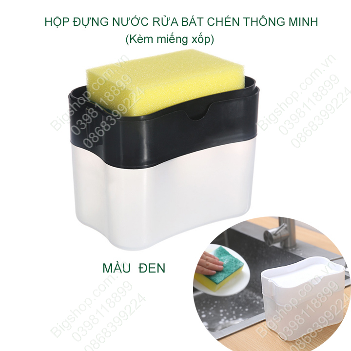 Hộp đựng dầu rửa chén bát thông minh kèm miếng xốp (kho hàng Hà Nội)