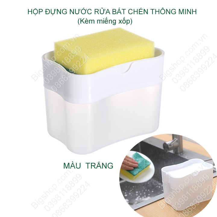 Hộp đựng dầu rửa chén bát thông minh kèm miếng xốp (kho hàng Hà Nội)