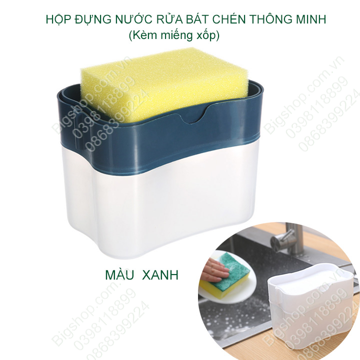 Hộp đựng dầu rửa chén bát thông minh kèm miếng xốp (kho hàng Hà Nội)