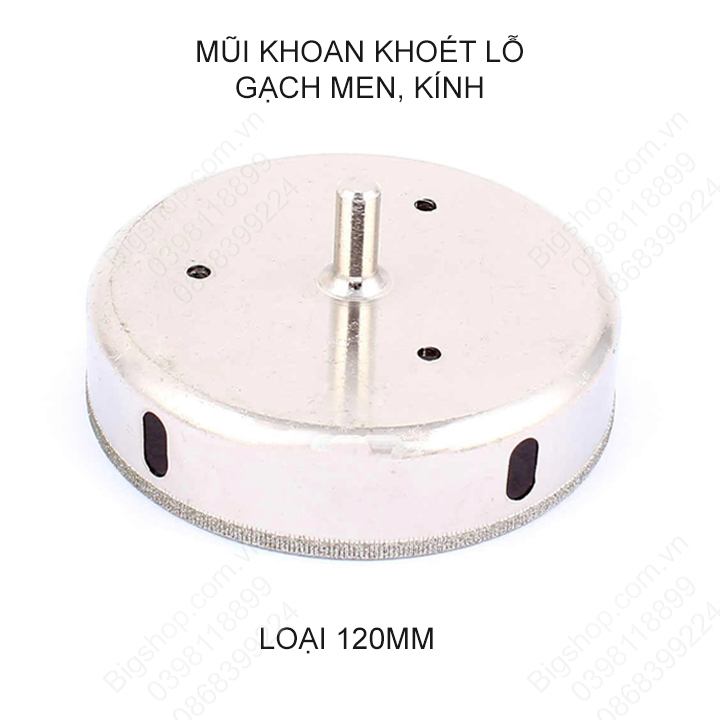 Mũi khoan khoét lỗ gạch men, kính, gốm sứ đa năng, kích thước từ 45-120mm