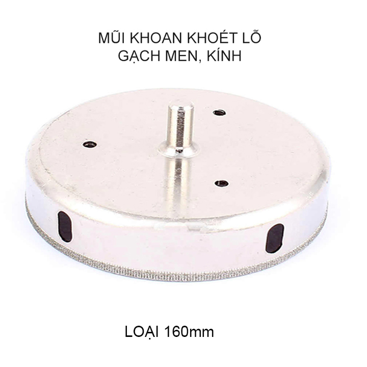 Mũi khoan khoét lỗ gạch men, kính, gốm sứ đa năng, kích thước từ 130-160mm tùy chọn