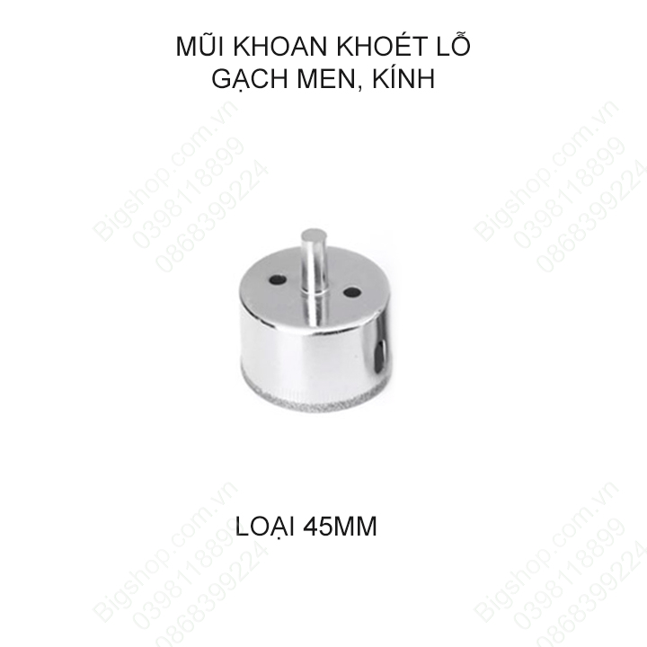 Mũi khoan khoét lỗ gạch men, kính, gốm sứ đa năng, kích thước từ 45-120mm