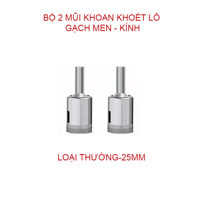 Bộ 2 mũi khoan khoét lỗ gạch men, kính, gốm sứ đa năng