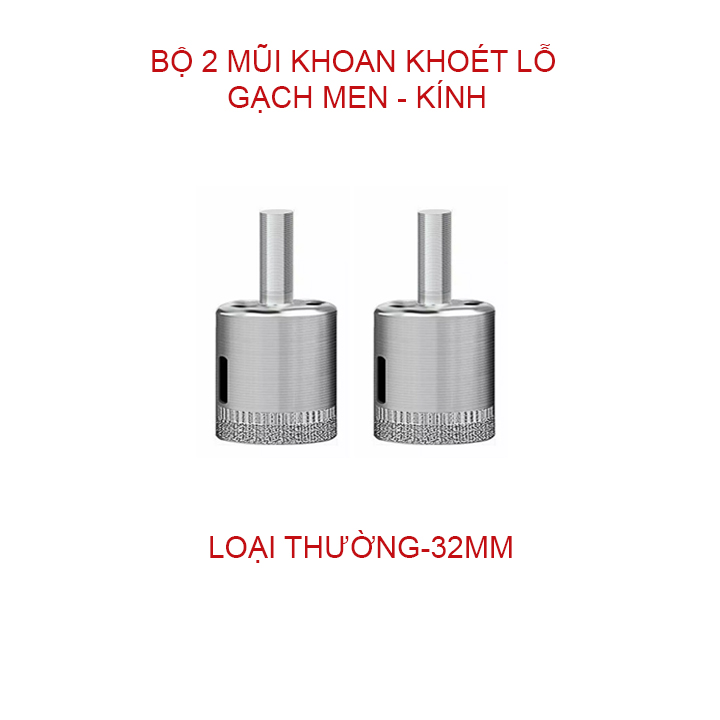 Bộ 2 mũi khoan khoét lỗ gạch men, kính, gốm sứ đa năng
