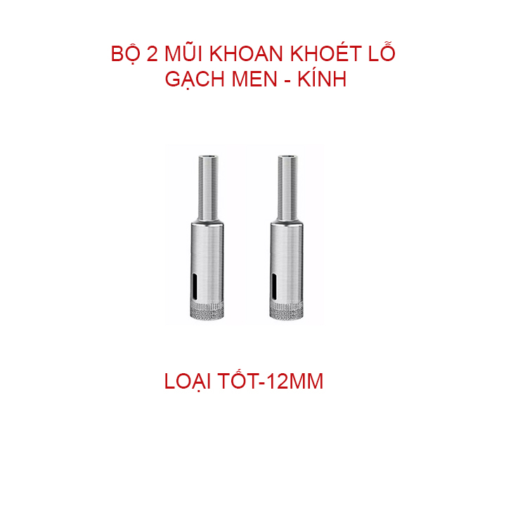 Bộ 2 mũi khoan khoét lỗ gạch men, kính, gốm sứ đa năng