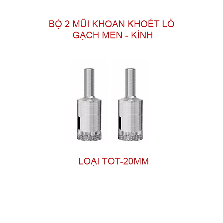 Bộ 2 mũi khoan khoét lỗ gạch men, kính, gốm sứ đa năng