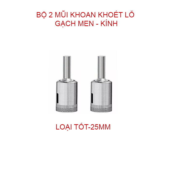 Bộ 2 mũi khoan khoét lỗ gạch men, kính, gốm sứ đa năng