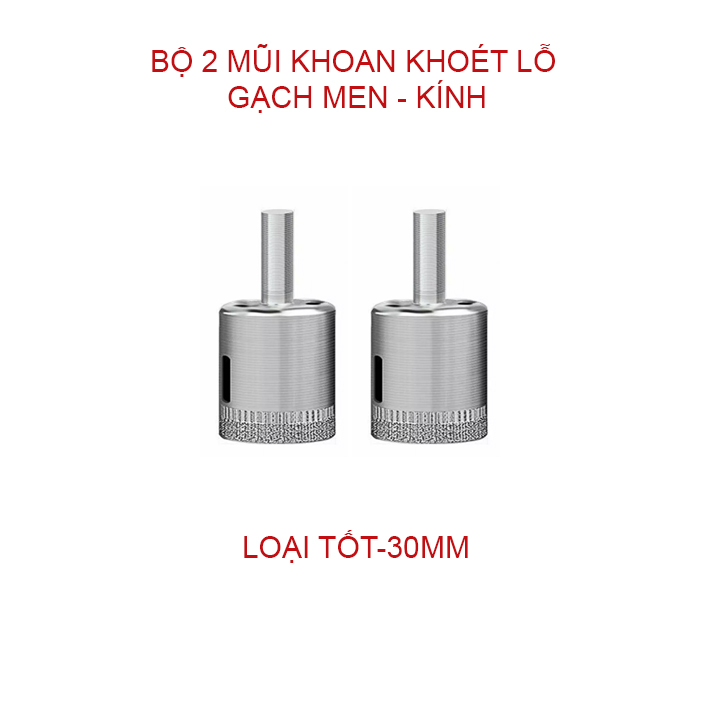 Bộ 2 mũi khoan khoét lỗ gạch men, kính, gốm sứ đa năng