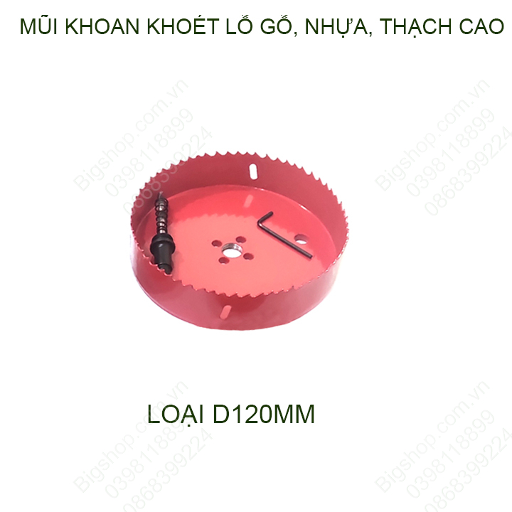 Mũi khoan khoét lỗ gỗ, nhựa, thạch cao đường kính D65-140mm