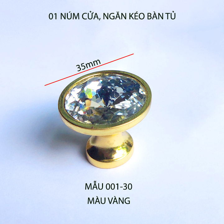 01 Núm cửa, ngăn kéo bàn tủ bằng thủy tinh và hợp kim kẽm