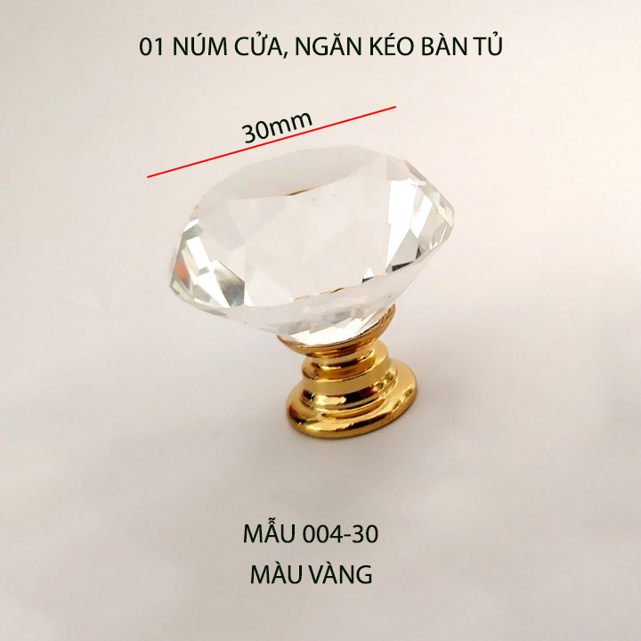 01 Núm cửa, ngăn kéo bàn tủ bằng thủy tinh và hợp kim kẽm