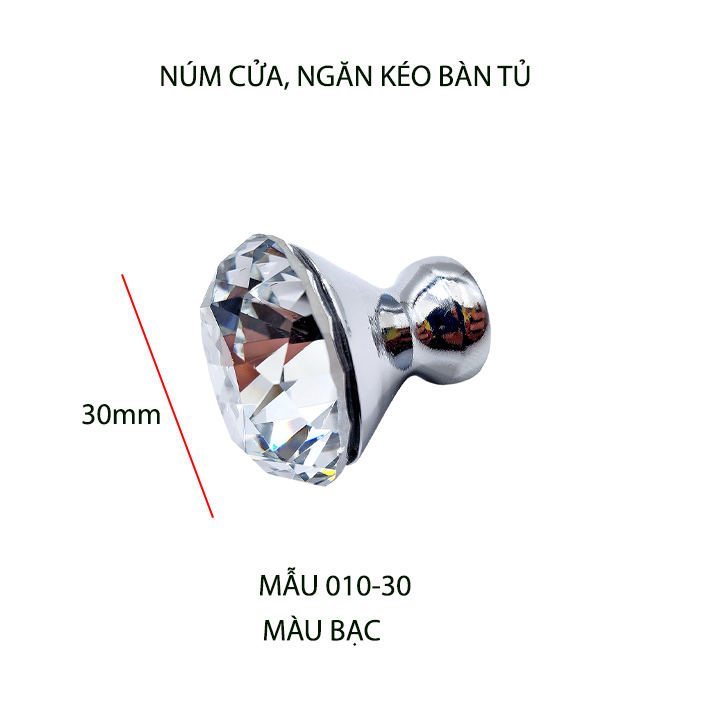 01 Núm cửa, ngăn kéo bàn tủ bằng thủy tinh và hợp kim kẽm