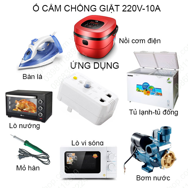 Ổ cắm chống giật 220V-10A-10mA