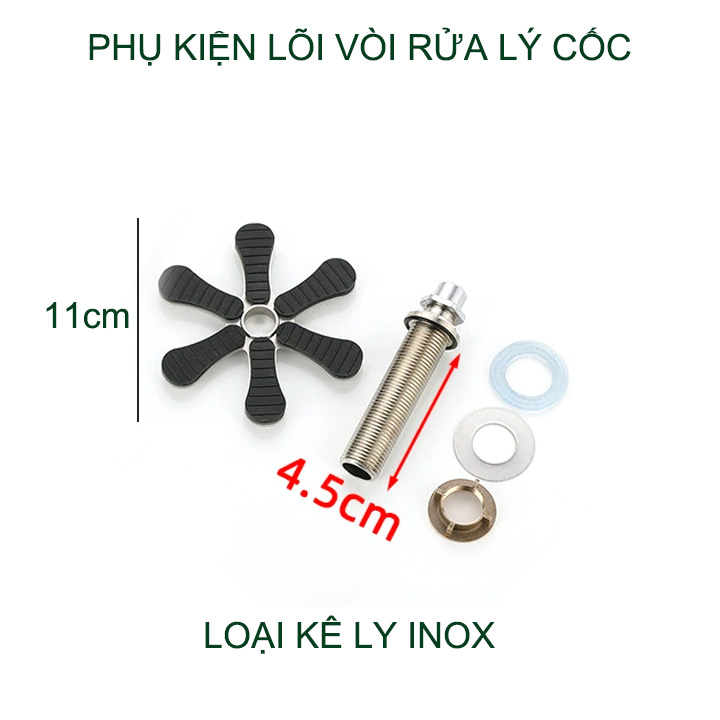 Phụ kiện đầu vòi rửa cốc ly thông minh, đỡ ly bằng inox đệm cao su hoặc nhựa tùy chọn