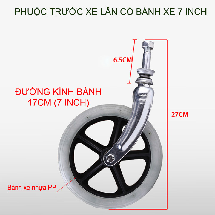 (Phụ kiện) Phuộc trước xe lăn bằng thép mạ chống gỉ có hoặc không có bánh xe tùy chọn