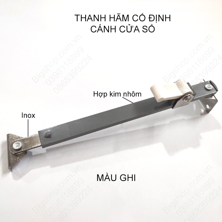 Thanh giữ cố định cánh cửa sổ bằng hợp kim giúp tránh bị gió thổi mạnh làm vỡ cửa