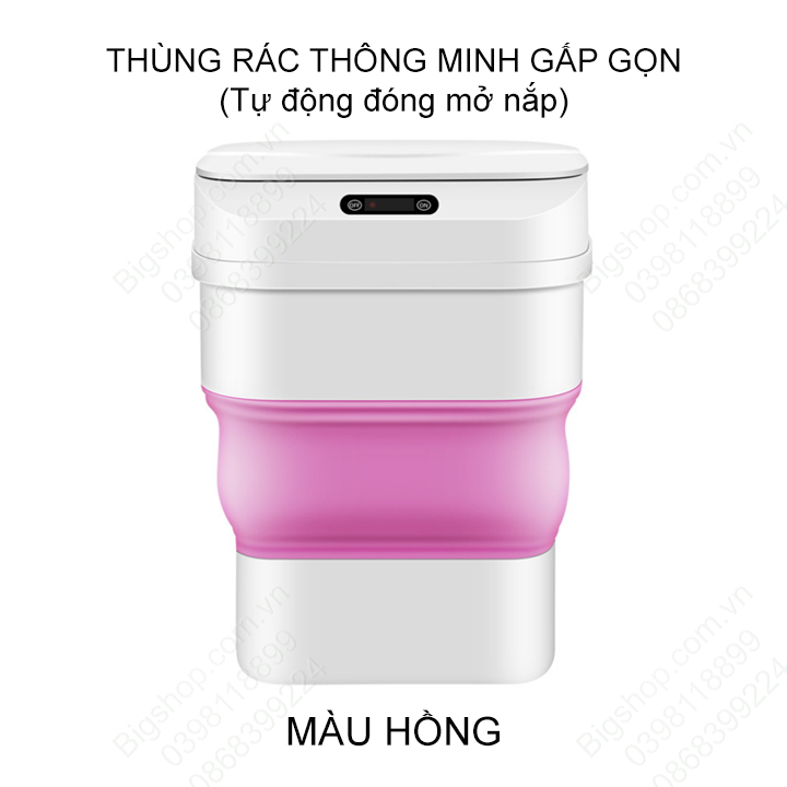 Thùng rác cảm biến thông minh gấp gọn, tự động đóng mở nắp, dung tích từ 8-17.5 lít