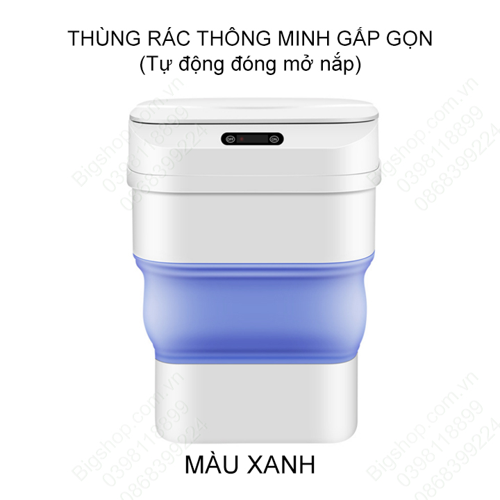 Thùng rác cảm biến thông minh gấp gọn, tự động đóng mở nắp, dung tích từ 8-17.5 lít