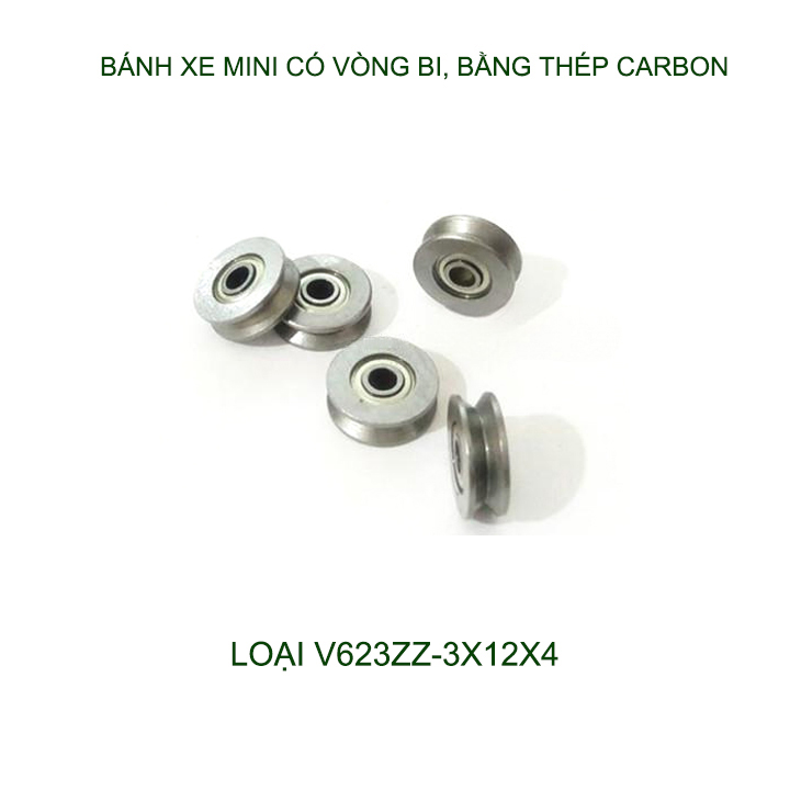 Bộ 10 cái vòng bi mini có rãnh UV623-604 bằng thép carbon, dùng dẫn hướng, bánh xe các loại