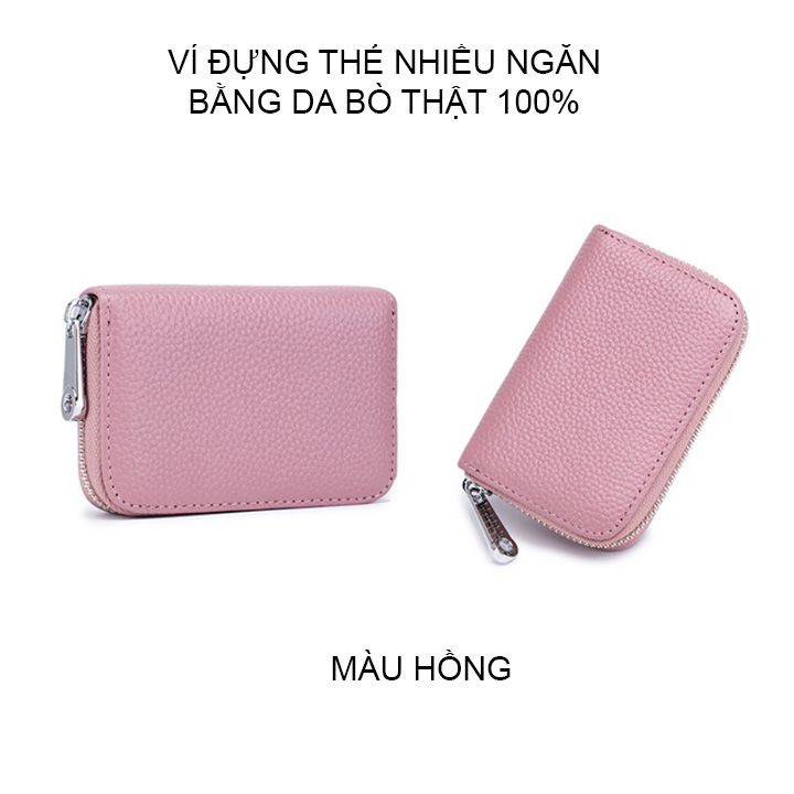 Ví đựng thẻ nhiều ngăn CL7129 bằng da bò thật