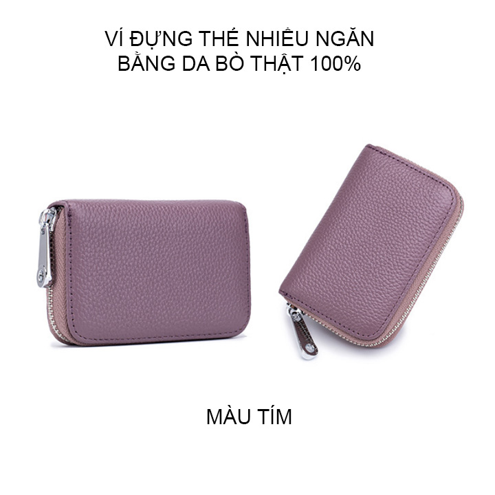 Ví đựng thẻ nhiều ngăn CL7129 bằng da bò thật