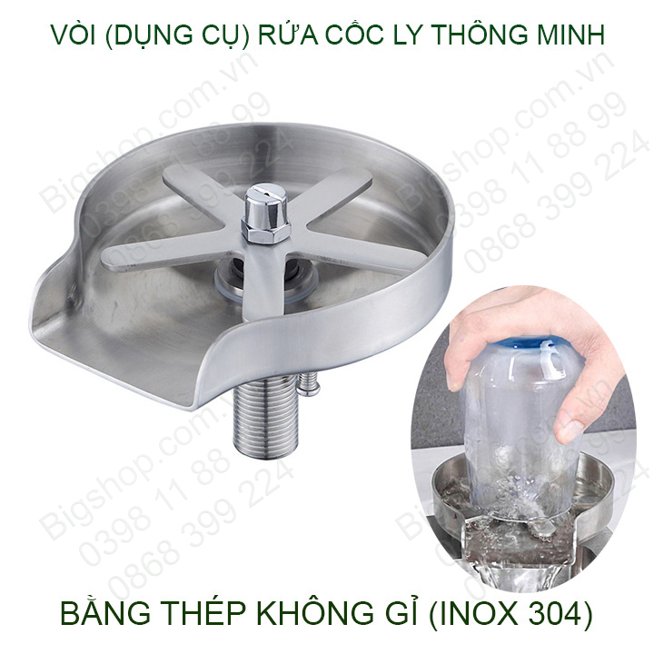 Vòi rửa cốc ly thông minh, bằng inox 304 hoặc nhựa ABS tùy chọn