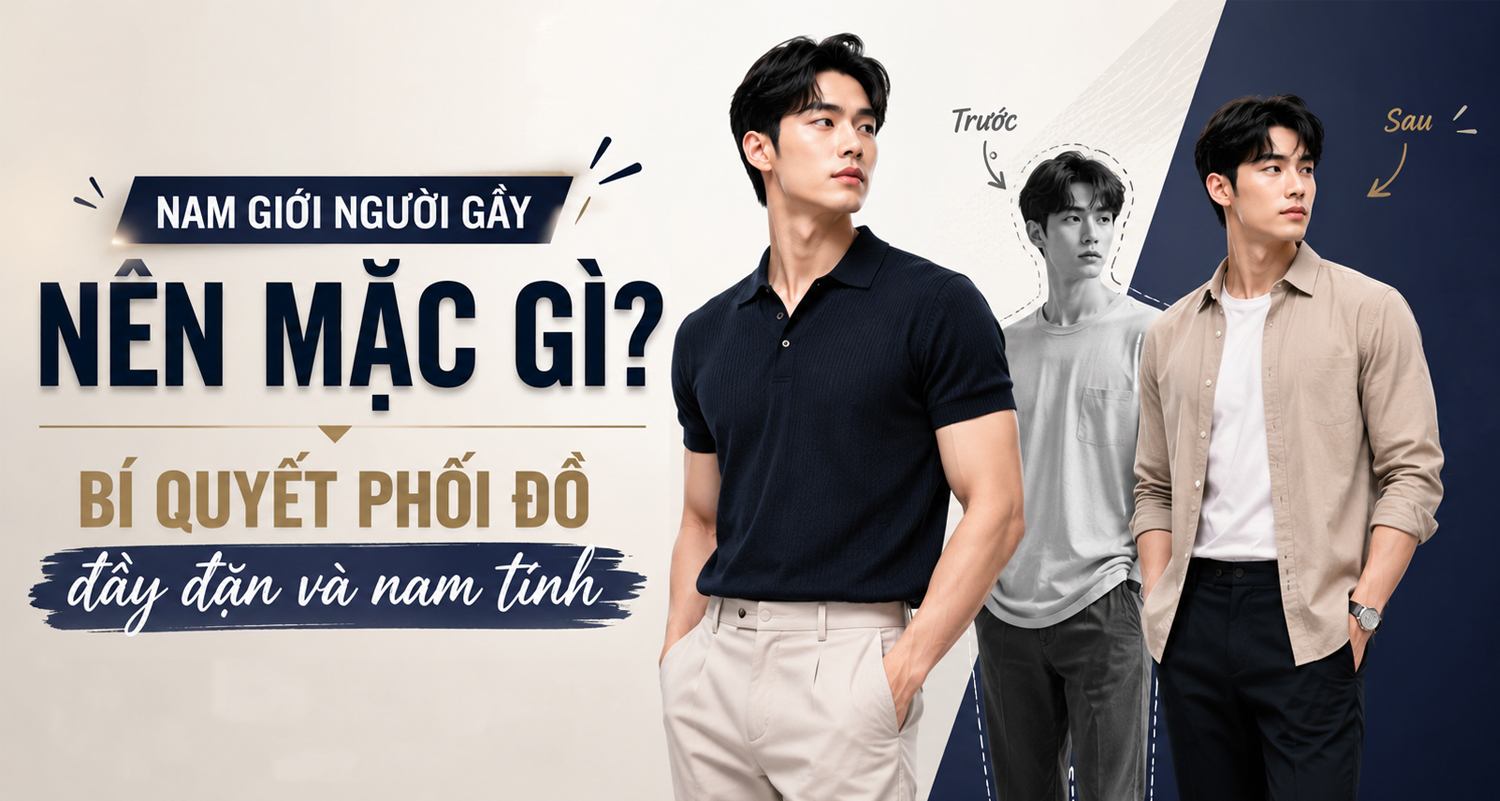 Nam giới người gầy nên mặc gì? Bí quyết phối đồ đầy đặn và nam tính