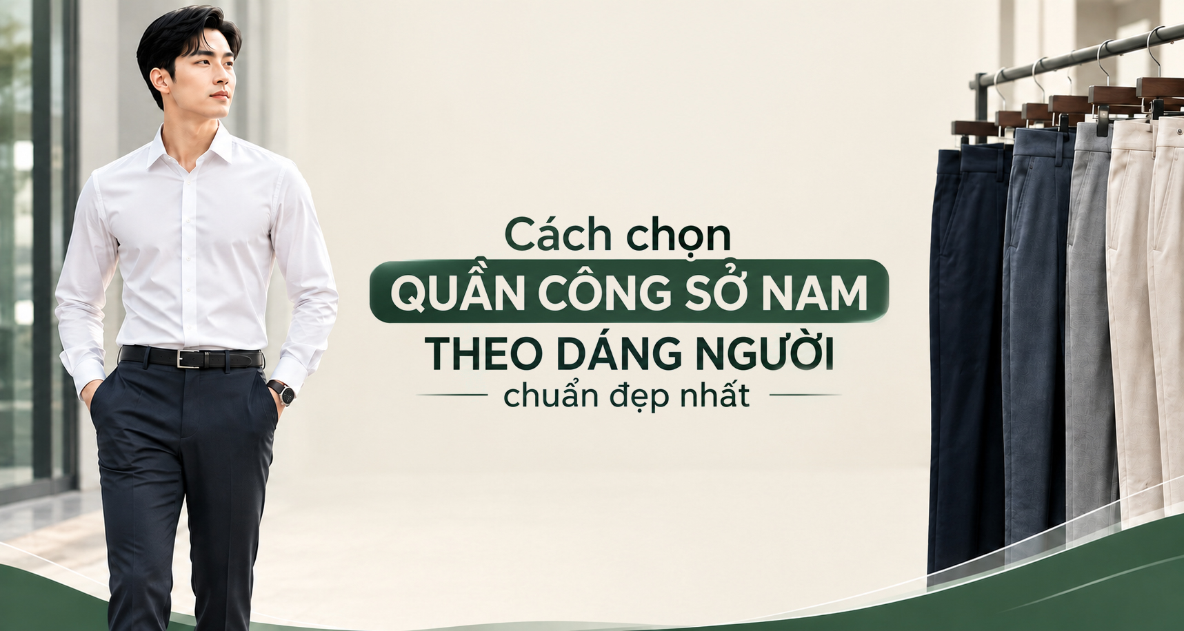 Cách chọn quần công sở nam theo dáng người chuẩn đẹp nhất