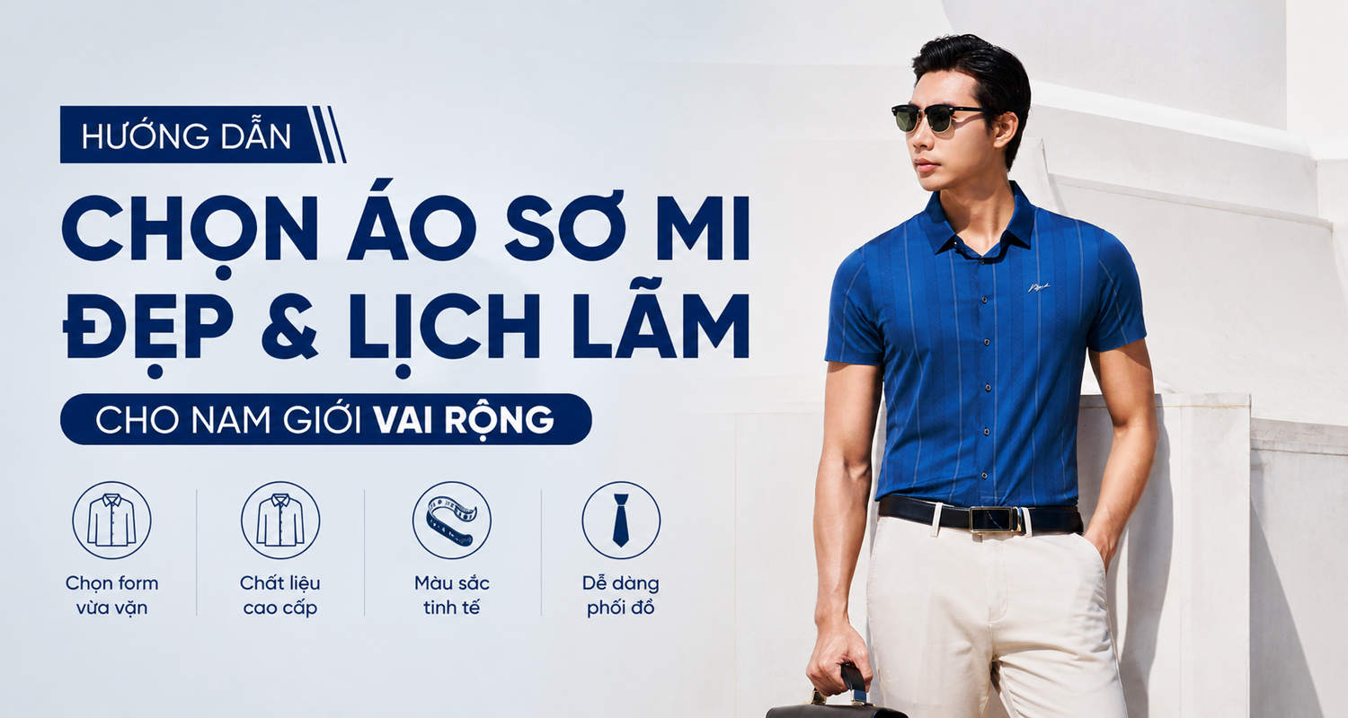 Hướng dẫn chọn áo sơ mi đẹp và lịch lãm cho nam giới vai rộng