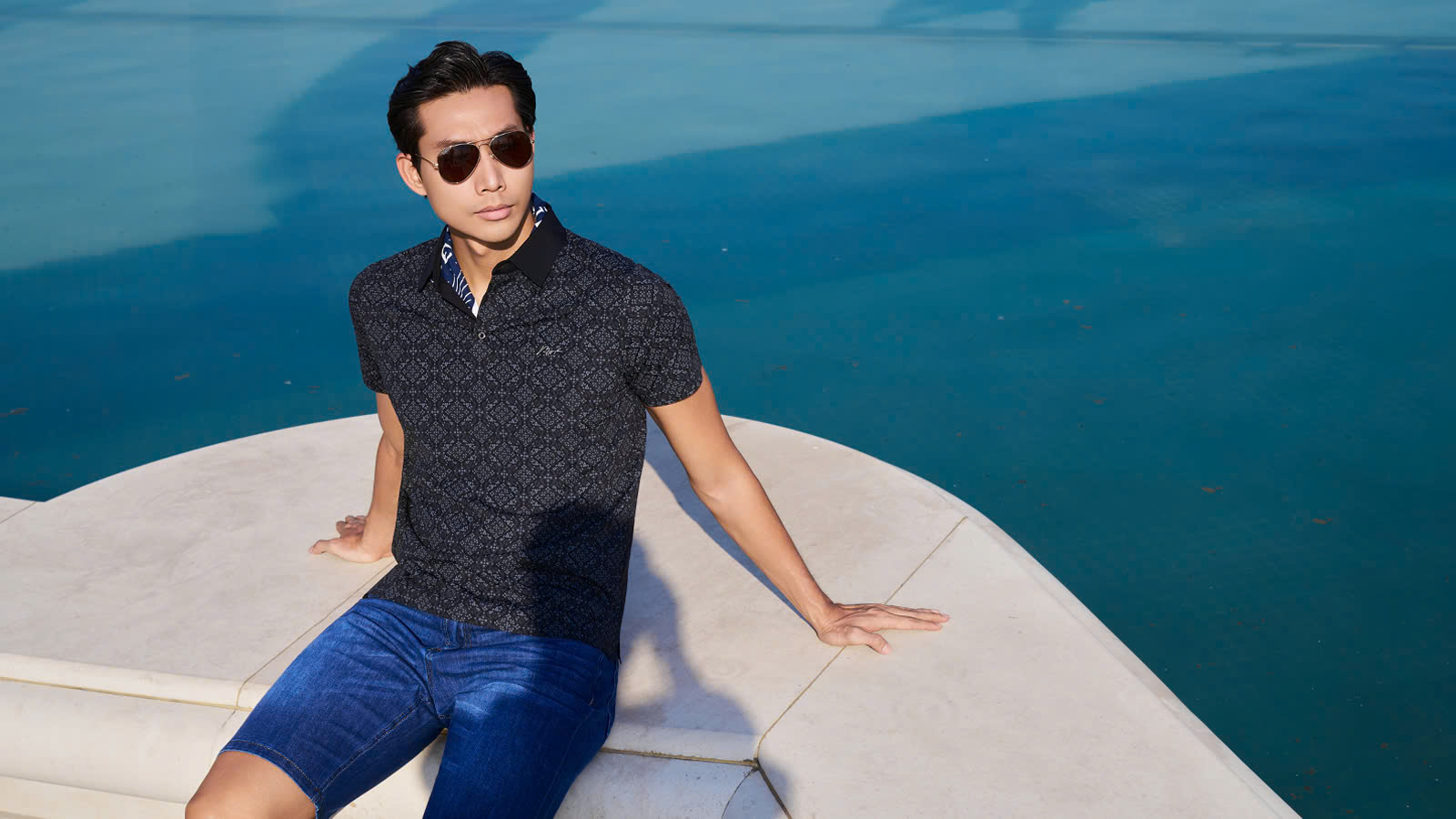 APL601 ÁO POLO SỢI TƠ TẰM CẬP BẾN MASSCULINE