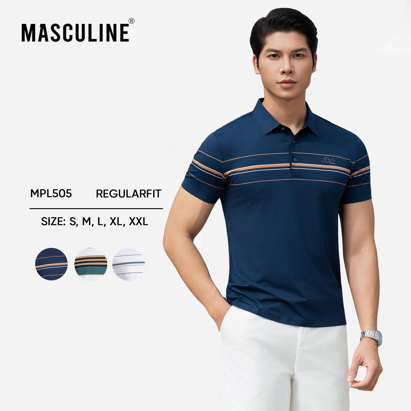 Áo Polo Nam Tơ Tằm Masculine Regularfit MPL505