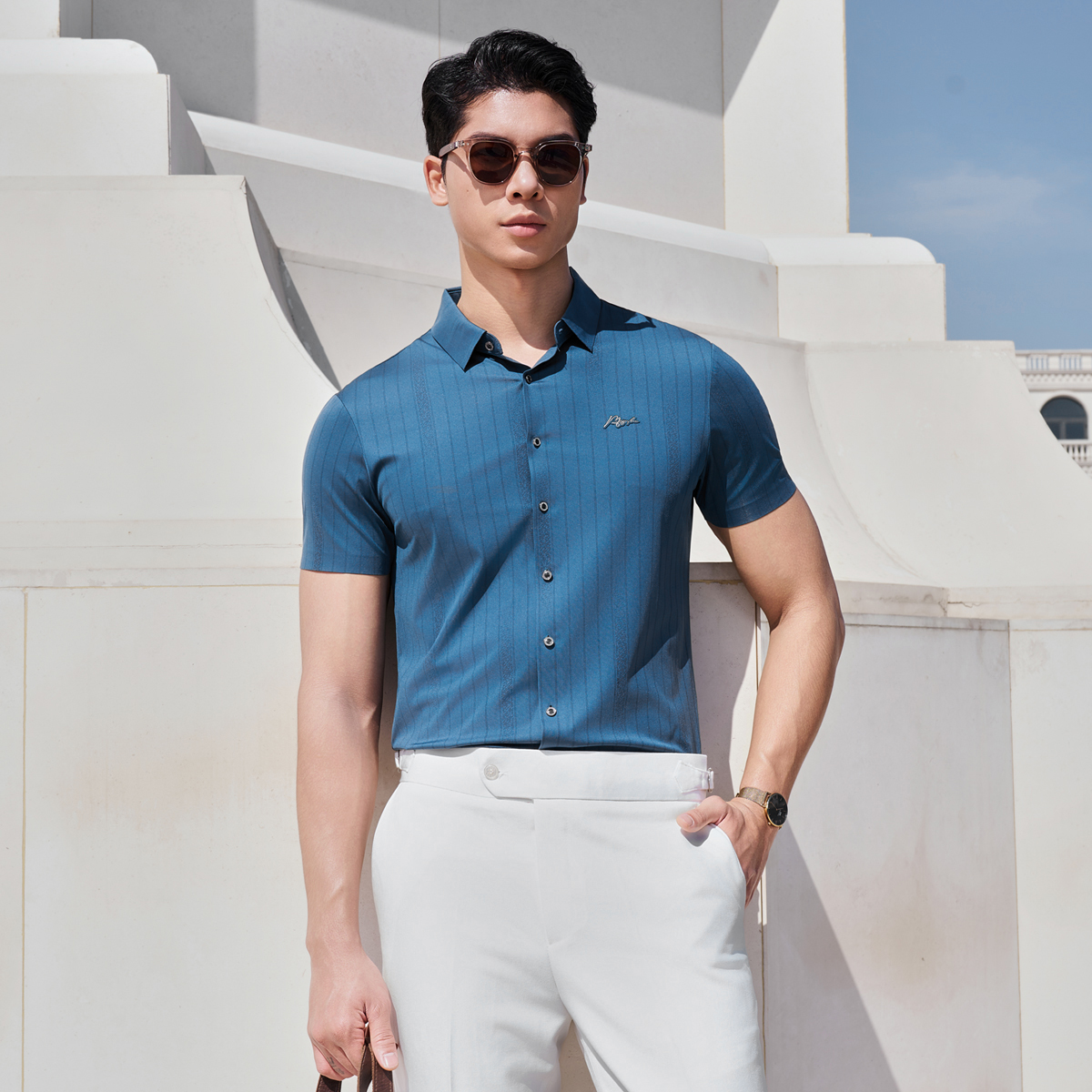 Áo Sơ Mi Nam Tơ Tằm Masculine Regularfit ASM601