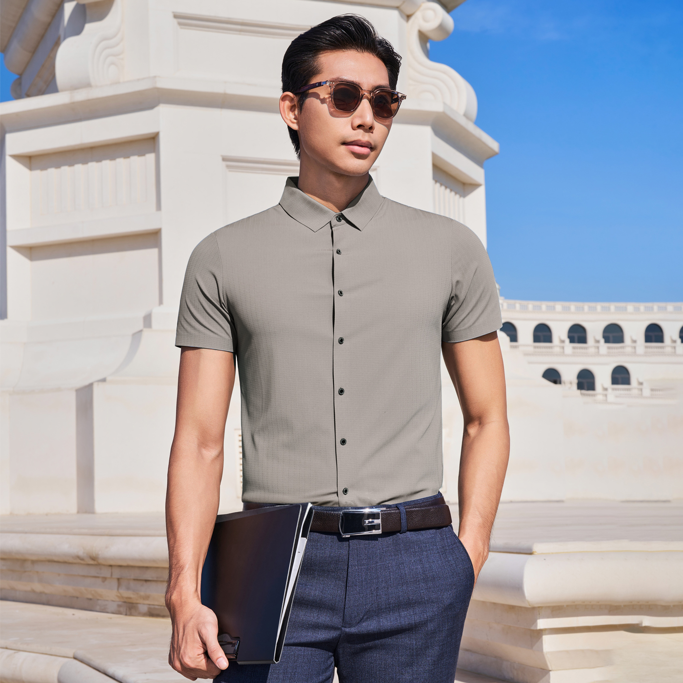 Áo Sơ Mi Nam Tơ Tằm Masculine Regular SMD600