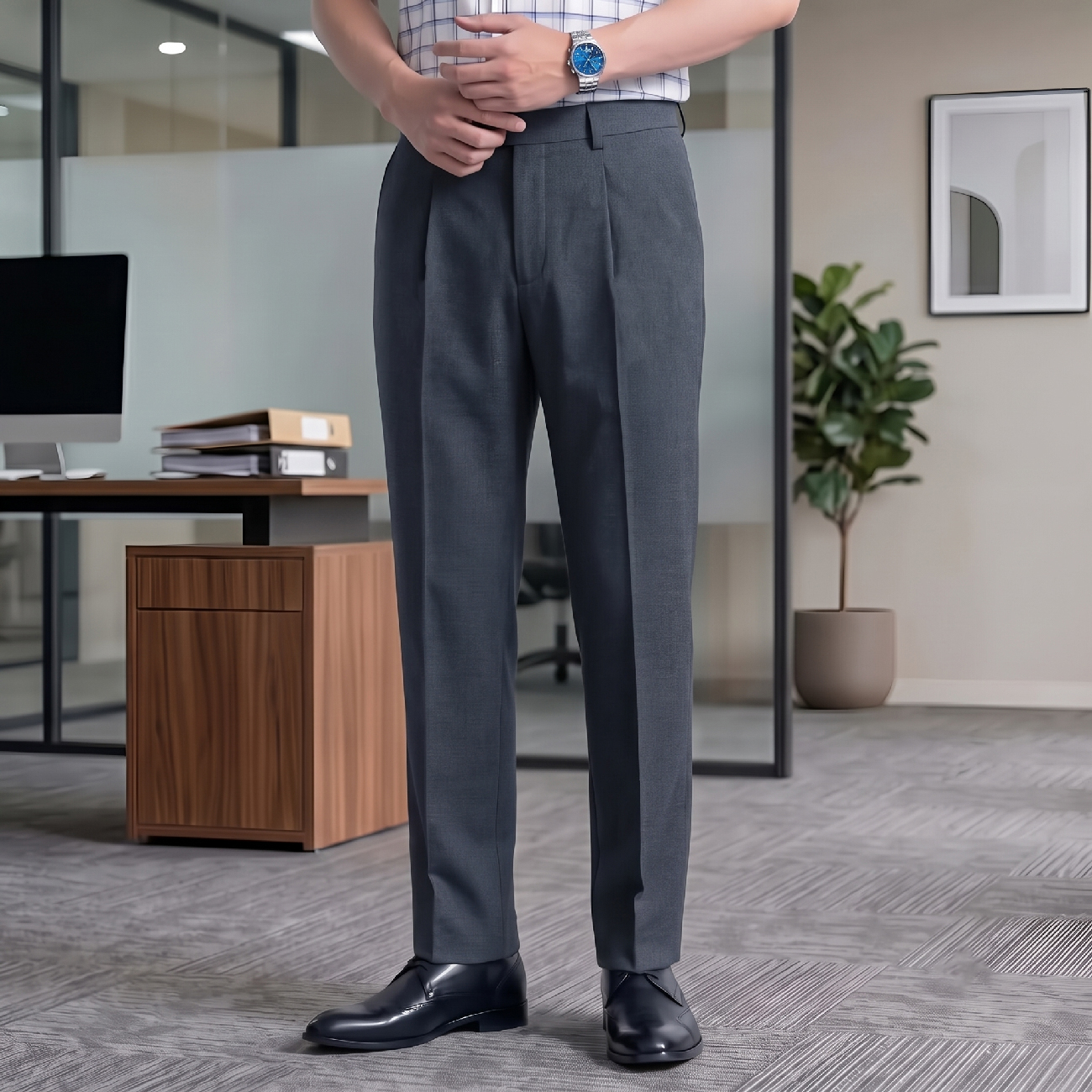 Quần Âu Nam Trung Tuổi Có Ly Masculine Regular MCL600