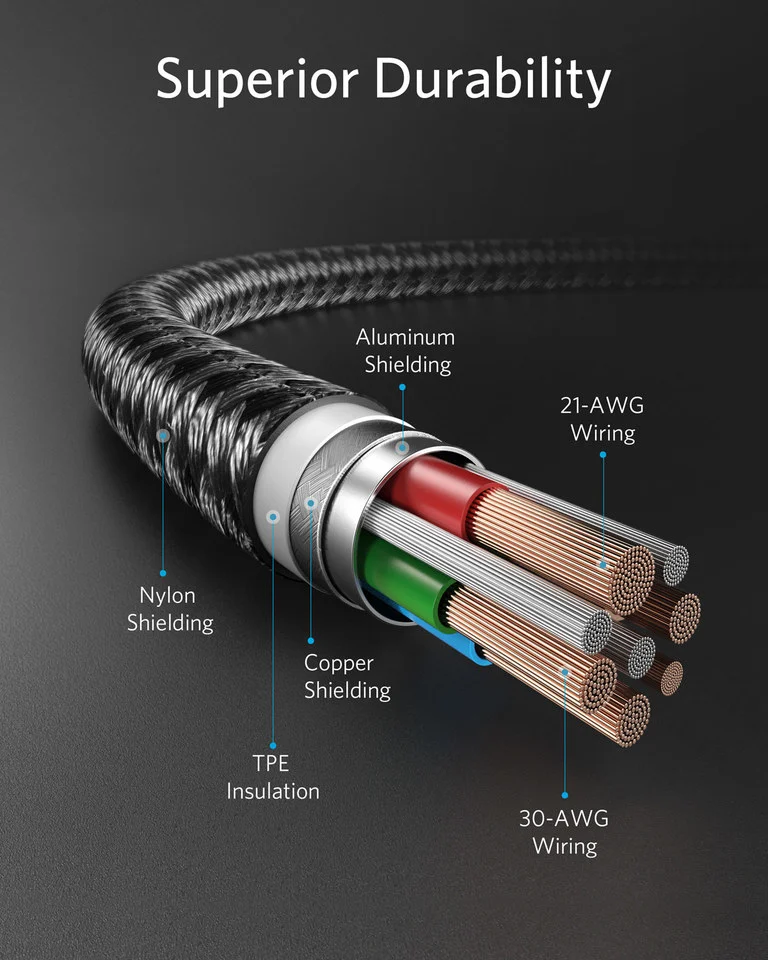 Anker PowerLine II+ USB-C to Lightning (6ft/1.8m) - A8653 Anker PowerLine II+ USB-C to Lightning (6ft/1.8m) - A8653