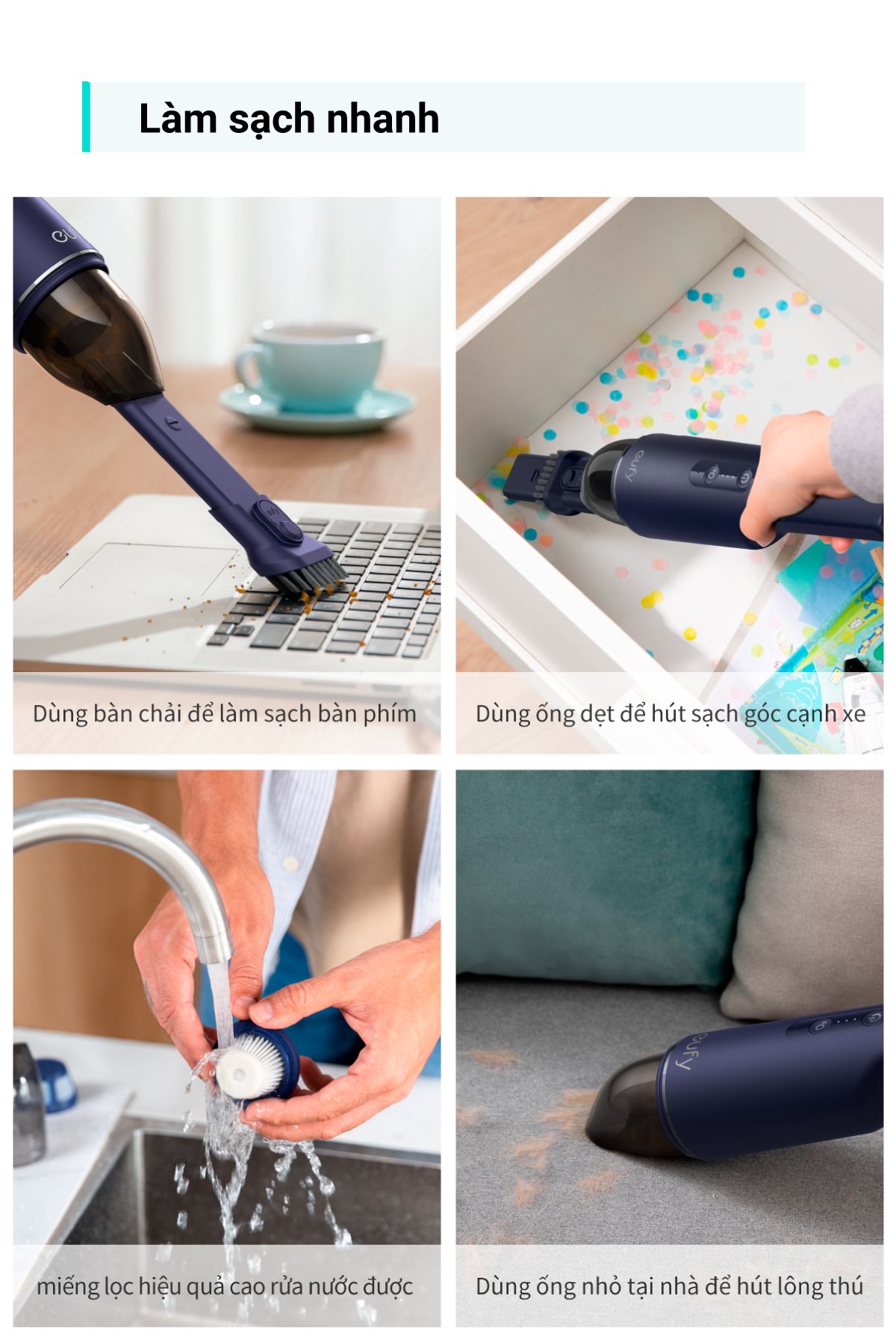 Máy Hút Bụi Cầm Tay Mini EUFY HomeVac H11 Pure - T2520 | ANKER Việt Nam